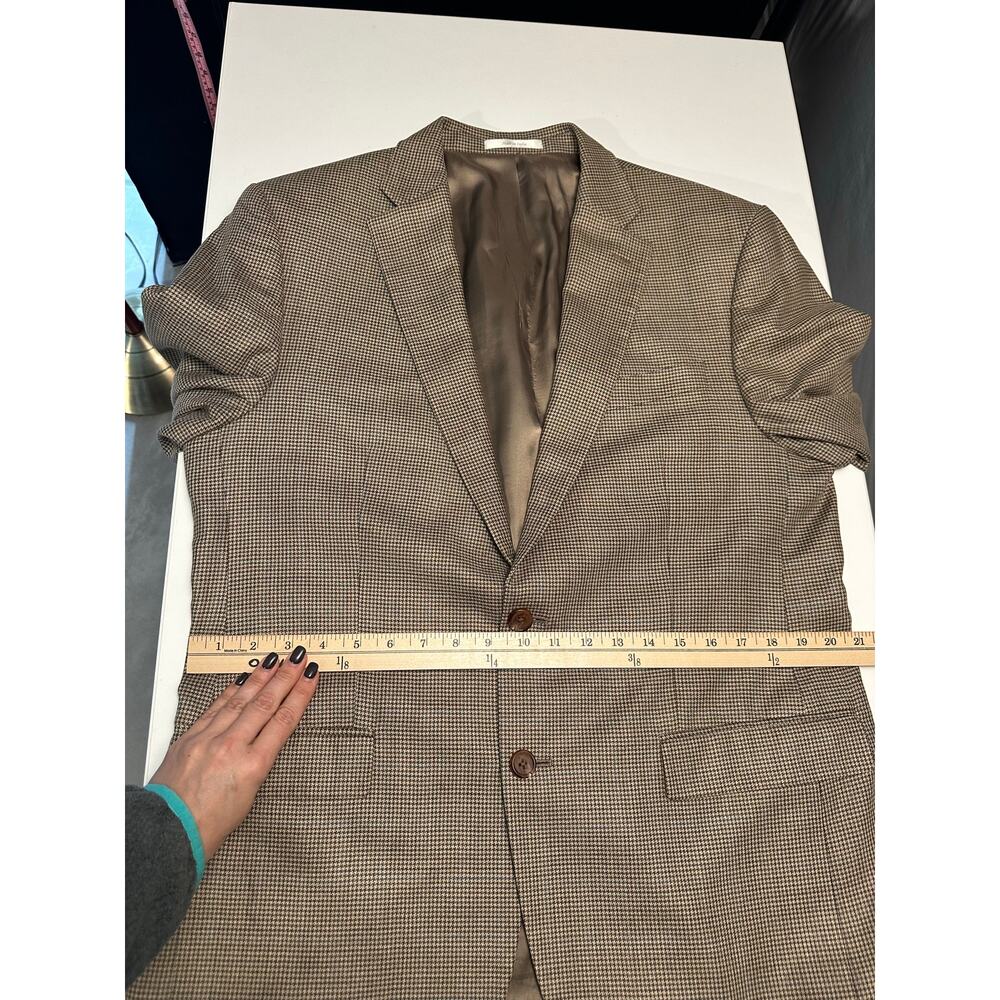 Ralph Lauren Mens 41R Sport Coat Silk Wool Brown Plaid Blazer Preppy Office - Picture 9 of 15